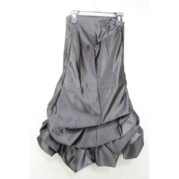 Cach'e Black Strapless Satin Party Dress-Jeweled Pin-Size 8-Whimsigoth - Picture 8 of 14